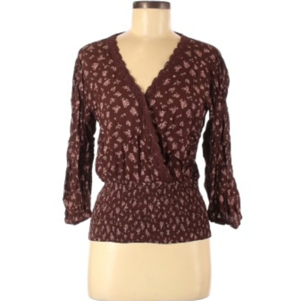 Maurices Faux Wrap Floral Blouse